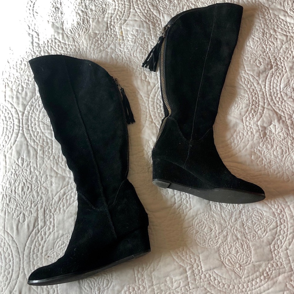 Steven By Steve Madden Black Suede Boots- Size 7